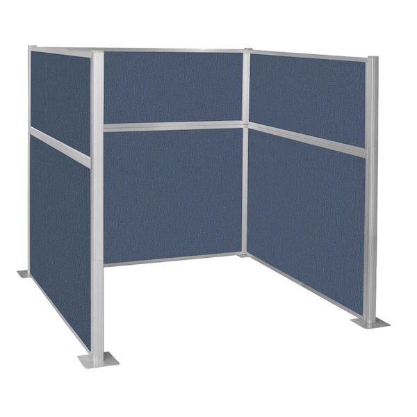 Pre-Configured Hush Panel Cubicle (U Shape) 6' x 6' Ocean Fabric